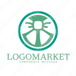 リボンと円とキュートのロゴ