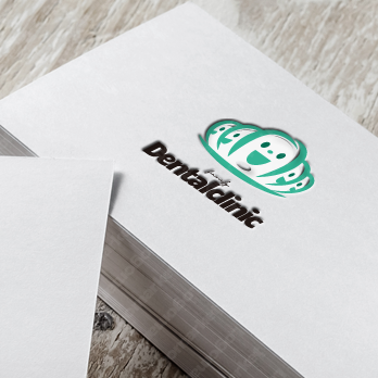 キャラクターと虫歯なしと歯並びのロゴ