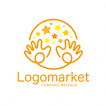 手とワクワクとひらめきのロゴ