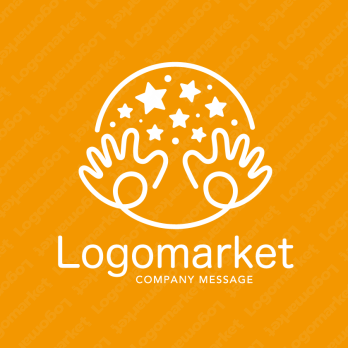 手とワクワクとひらめきのロゴ