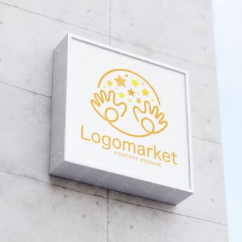 手とワクワクとひらめきのロゴ