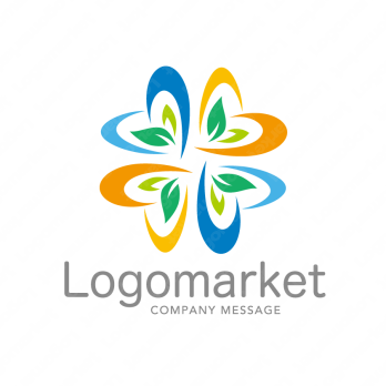 ハートと四つ葉と寄り添うのロゴ