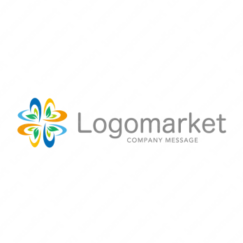 ハートと四つ葉と寄り添うのロゴ