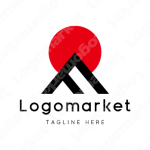 Fと富士山と太陽のロゴ