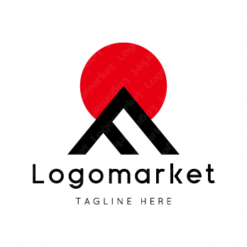 Fと富士山と太陽のロゴ