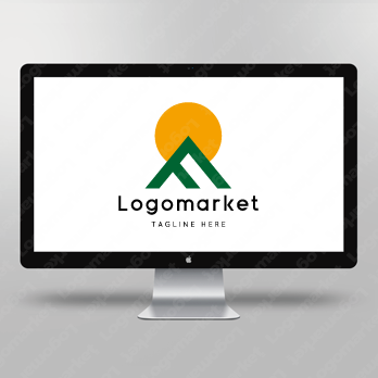 Fと富士山と太陽のロゴ