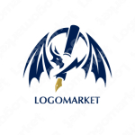 万年筆とペンと翼のロゴ