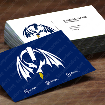 万年筆とペンと翼のロゴ