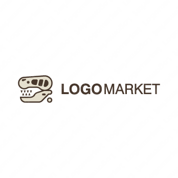 骨と恐竜とT-REXのロゴ