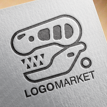 骨と恐竜とT-REXのロゴ