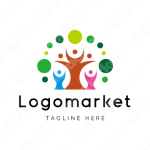 木と人と植物のロゴ