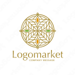 幸運とナチュラルとエンブレムのロゴ