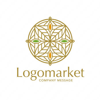 幸運とナチュラルとエンブレムのロゴ