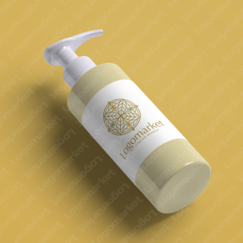 幸運とナチュラルとエンブレムのロゴ