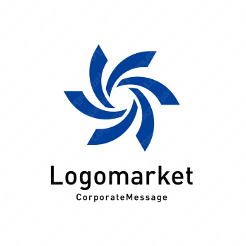 回転と歯車と風のロゴ