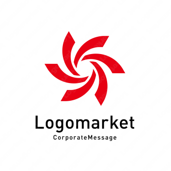 回転と歯車と風のロゴ