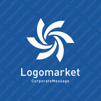 回転と歯車と風のロゴ