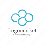 クラウド/雲とクラウドサービスとミニマルモダンのロゴ