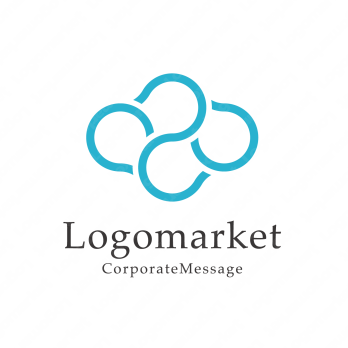 クラウド/雲とクラウドサービスとミニマルモダンのロゴ