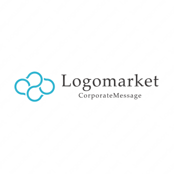 クラウド/雲とクラウドサービスとミニマルモダンのロゴ