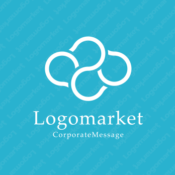 クラウド/雲とクラウドサービスとミニマルモダンのロゴ