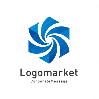 立方体と風車とキューブのロゴ