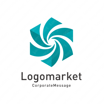 立方体と風車とキューブのロゴ