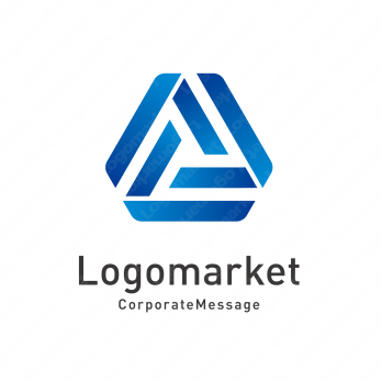 三角形とリボンと誠実さのロゴ