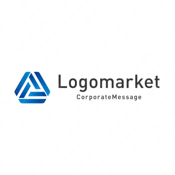 三角形とリボンと誠実さのロゴ