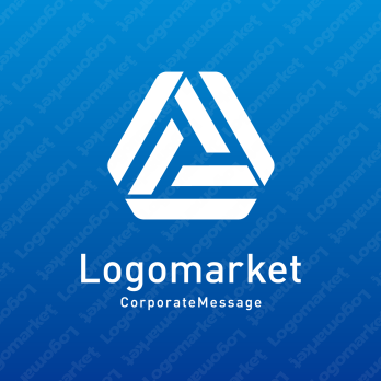 三角形とリボンと誠実さのロゴ