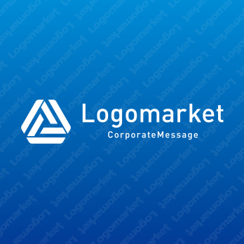 三角形とリボンと誠実さのロゴ