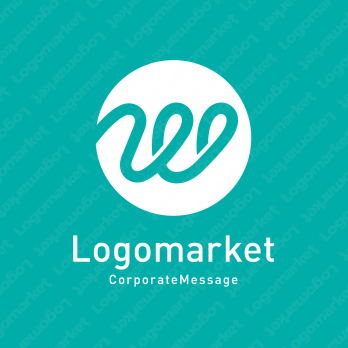 Wと繋がりと人と人とのつながりのロゴ