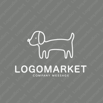 犬と手書き風と癒やしのロゴ
