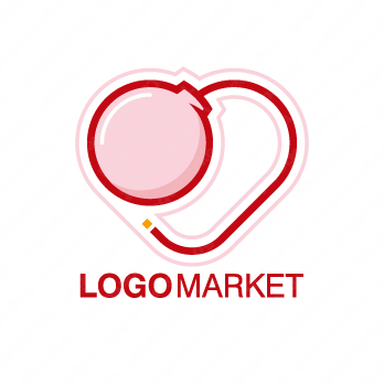 爆弾とハートと導火線のロゴ