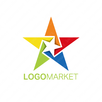 星とカラフルと二重のロゴ