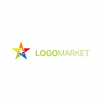 星とカラフルと二重のロゴ