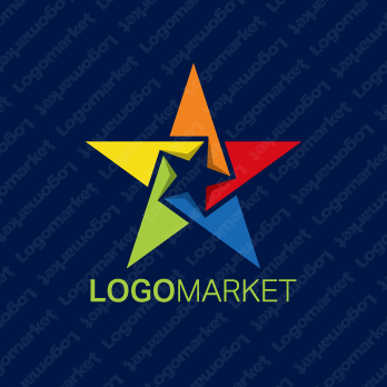 星とカラフルと二重のロゴ