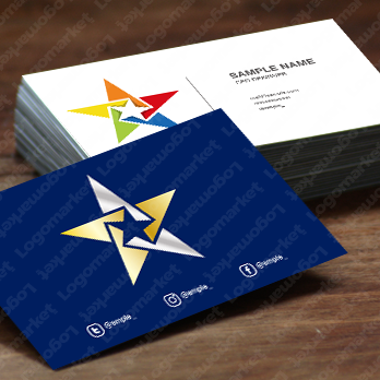 星とカラフルと二重のロゴ