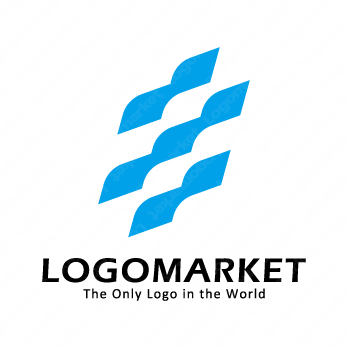 波と空とパターンのロゴ