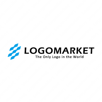 波と空とパターンのロゴ