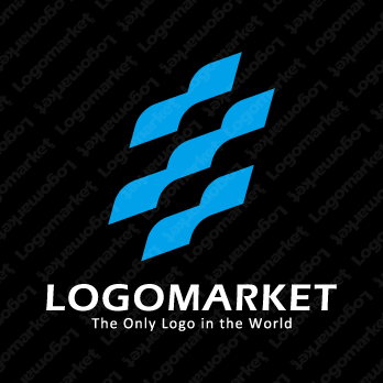 波と空とパターンのロゴ