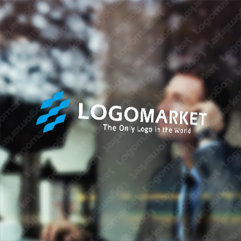 波と空とパターンのロゴ