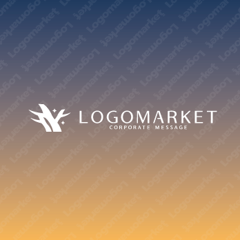 樹と自然と夜のロゴ