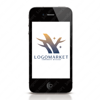 樹と自然と夜のロゴ