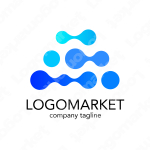 つながりとサークルと三角形のロゴ