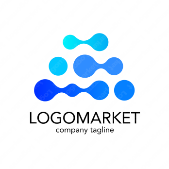 つながりとサークルと三角形のロゴ