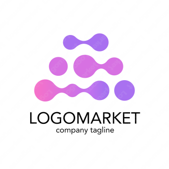 つながりとサークルと三角形のロゴ