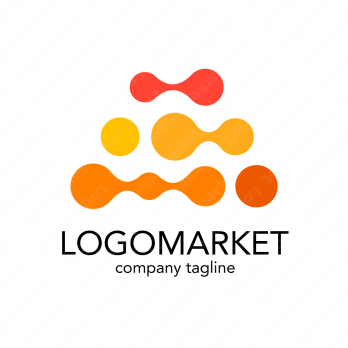 つながりとサークルと三角形のロゴ