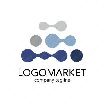 つながりとサークルと三角形のロゴ