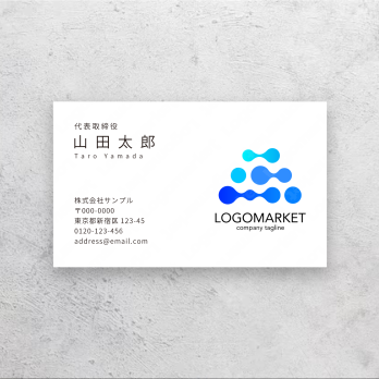 つながりとサークルと三角形のロゴ